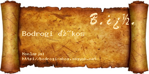 Bodrogi Ákos névjegykártya